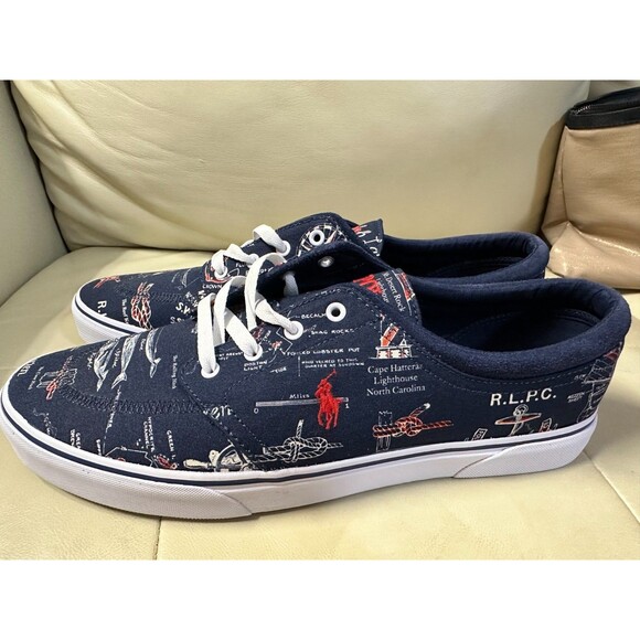 NWOB POLO RALPH LAUREN MEN'S shoes 14 Faxon X graphics Canvas Sneaker - Picture 1 of 12